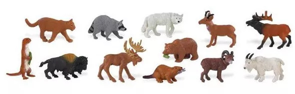 Safari Ltd zvířata severní ameriky – sada 48 miniatur