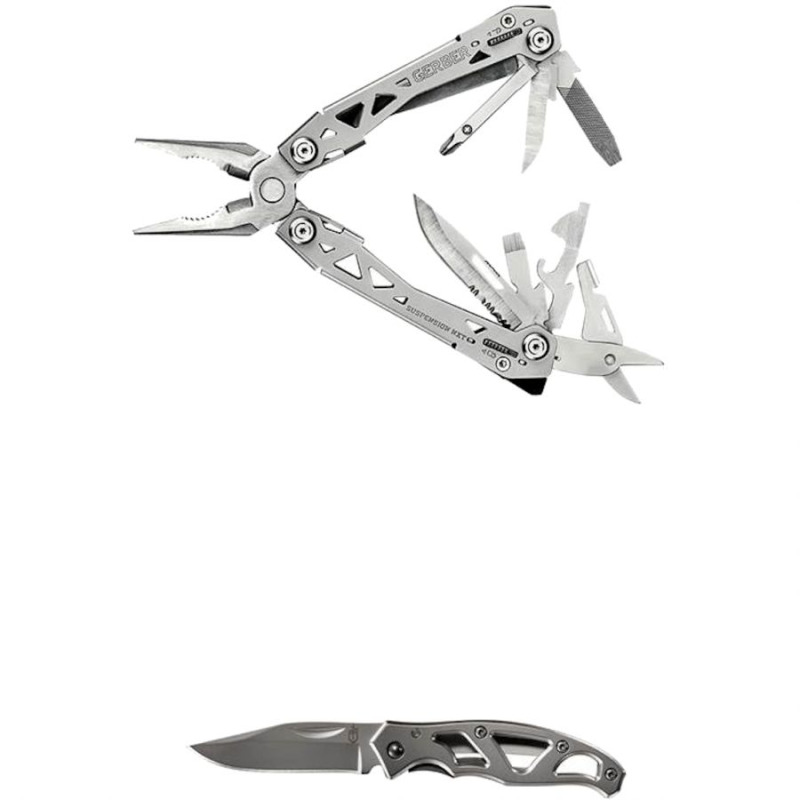 Gerber Suspension NXT & Mini Paraframe w-Gift T, multitool a nůž, stříbrná