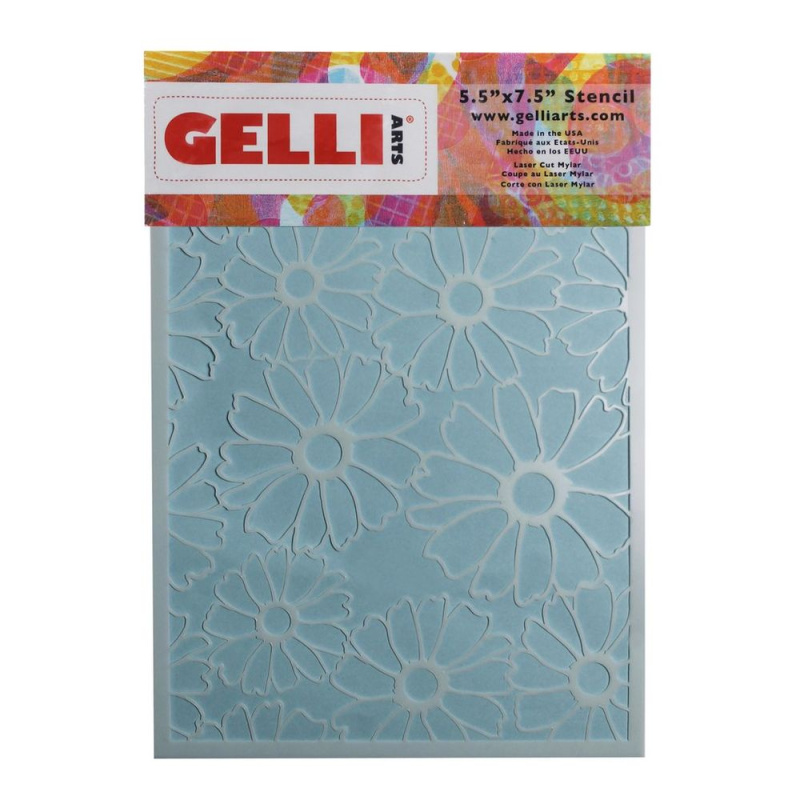Gelli Arts Šablona Gelli Plate Flower - VYBERTE VELIKOST - Šablona Gelli Plate, 14x19 cm - Flower, květiny