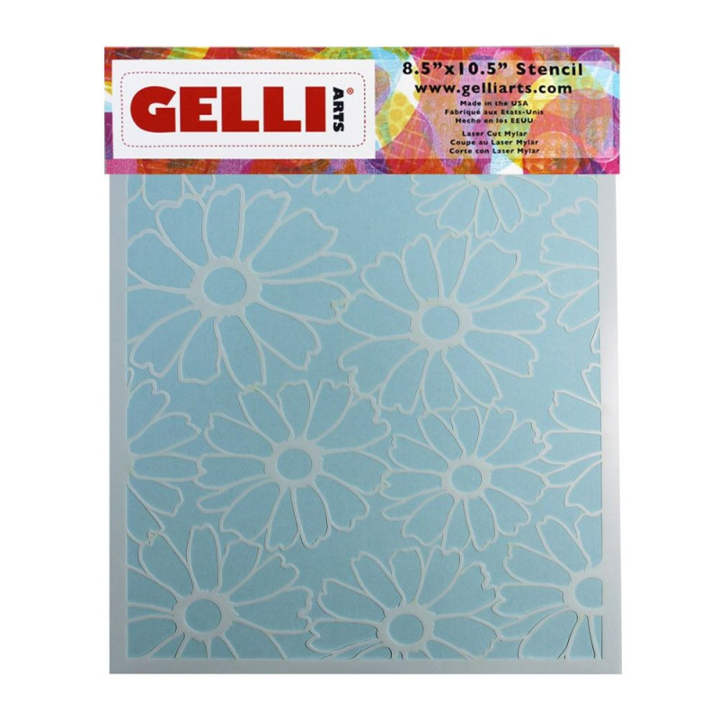 Gelli Arts Šablona Gelli Plate Flower - VYBERTE VELIKOST - Šablona na Gelli Plate, 21,6x26,7 cm - Flower, květiny