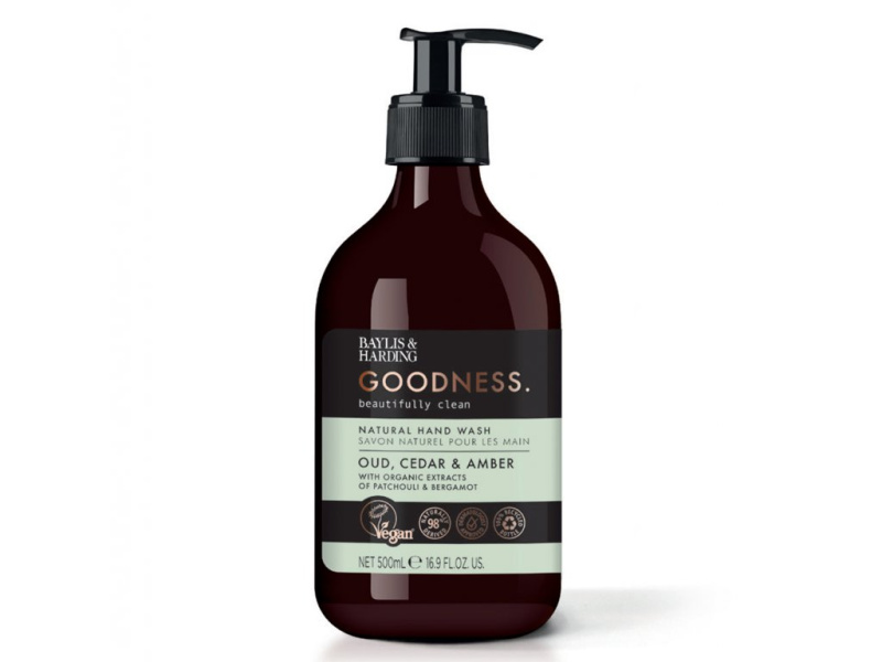 Baylis & Harding Goodness Oud, Cedar & Amber přírodní tekuté mýdlo na ruce 500 ml