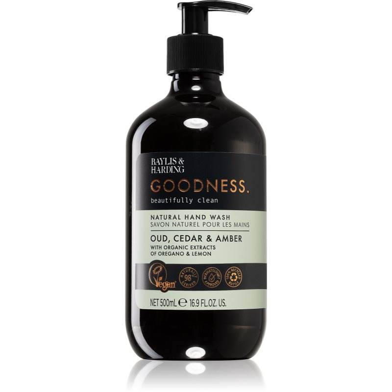 Baylis & Harding Goodness Oud, Cedar & Amber přírodní tekuté mýdlo na ruce 500 ml