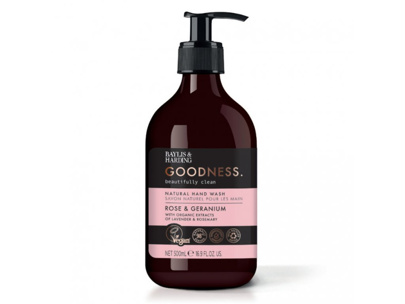Baylis & Harding Goodness Rose & Geranium přírodní tekuté mýdlo na ruce 500 ml