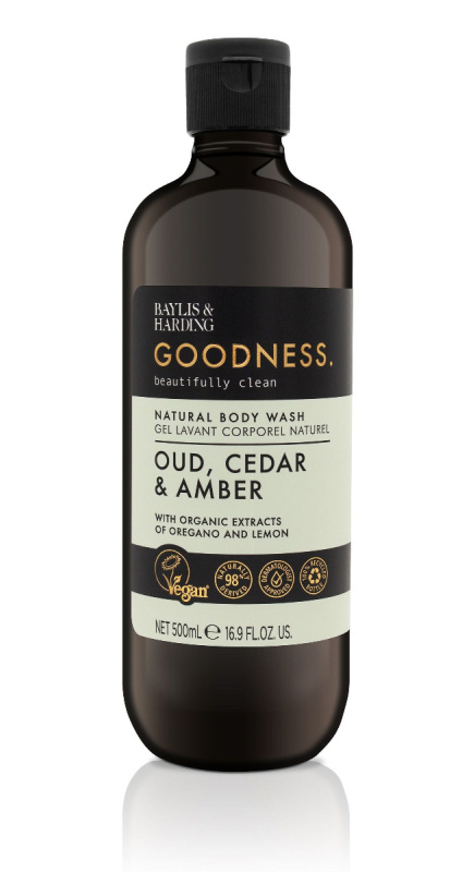 Baylis & Harding Goodness Oud, Cedar & Amber sprchový gel 500 ml