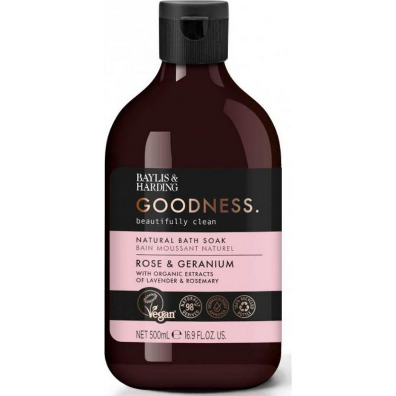 Baylis & Harding Goodness Rose & Geranium pěna do koupele s vůní květin 500 ml
