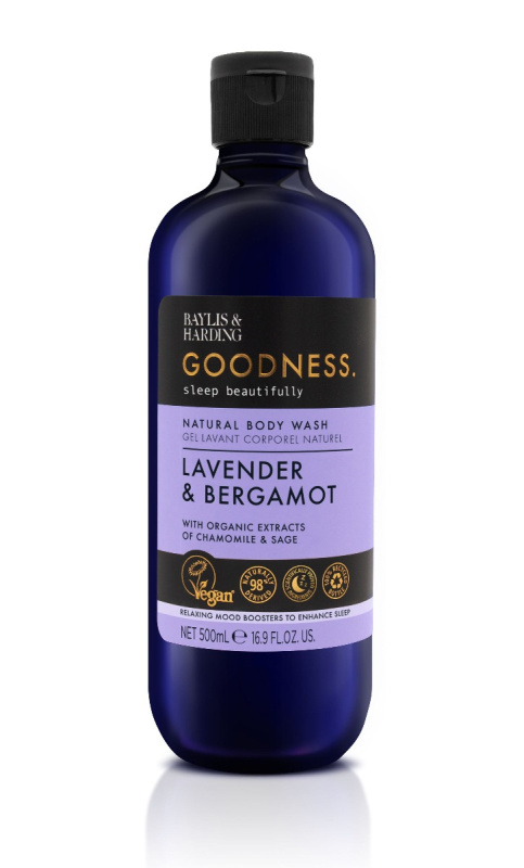 Baylis & Harding Goodness Sleep Beautifully antistresový sprchový gel pro klidný spánek Lavender & Bergamot 500 ml
