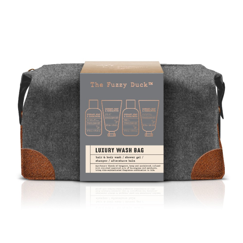 Baylis & Harding The Fuzzy Duck Bergamot, Hemp & Sandalwood dárková sada kosmetická taštička pro muže