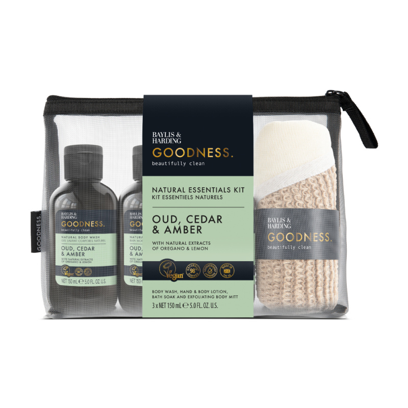 Baylis & Harding Goodness Oud, Cedar & Amber dárková sada do koupele