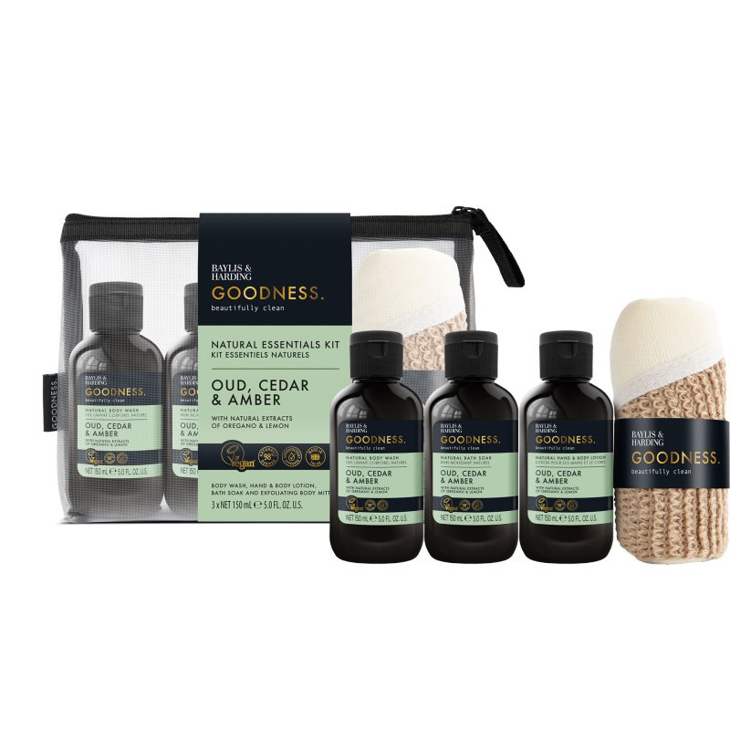 Baylis & Harding Goodness Oud, Cedar & Amber dárková sada do koupele