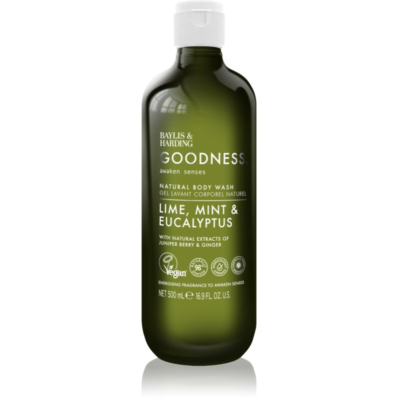 Baylis & Harding Goodness Awaken Senses osvěžující sprchový gel vůně Lime, Mint & Eucalyptus 500 ml