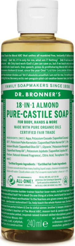 Dr. Bronner's Tekuté universální mýdlo ALL-ONE!, Almond 240 ml