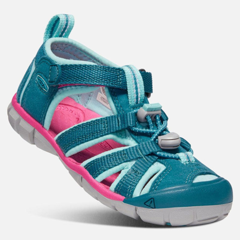 Dětské sandály SEACAMP II CNX JR, deep lagoon/bright pink, Keen, 1020695, tyrkysová - 37