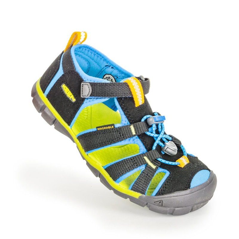 Dětské sandály SEACAMP II CNX, BLACK/BRILLIANT BLUE, keen, 1022984/1022969, černá - 24