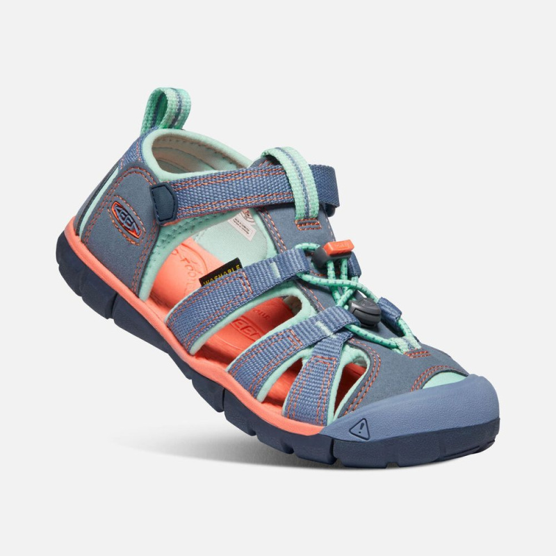 Dětské sandály SEACAMP II CNX, FLINT STONE/OCEAN WAVE, keen, 1022990/1022975, modrá - 24