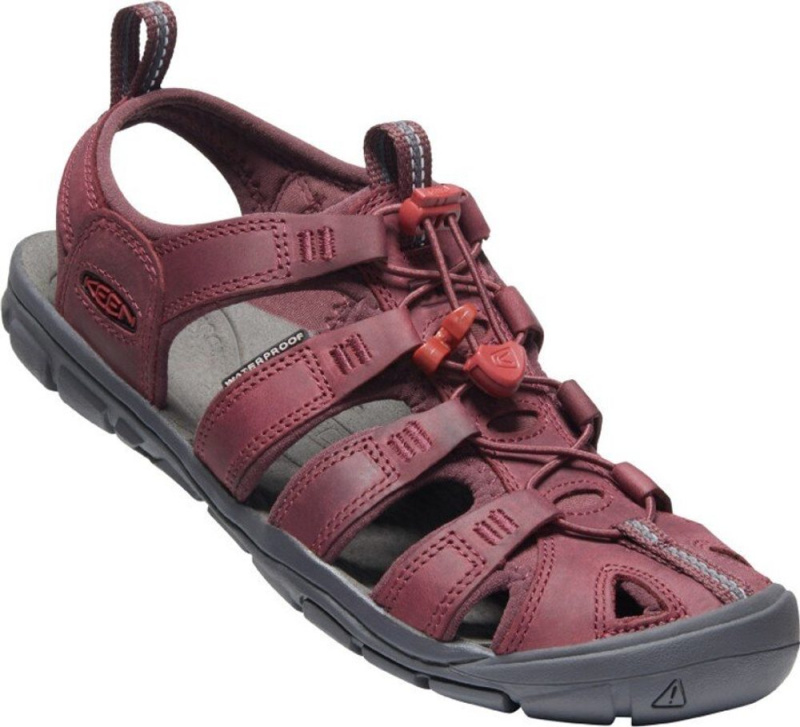 Sandály Clearwater CNX Leather W wine/red dahlia, Keen, 1025088, vínová - 39