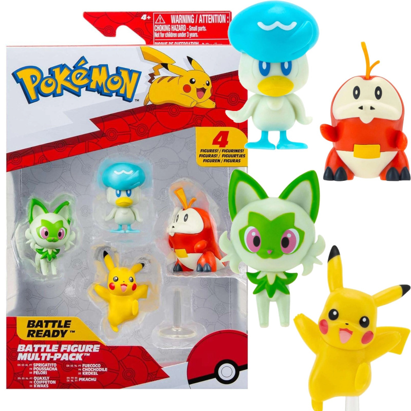 Pokémon battle multipack – 4 figurky Pikachu, Fuecoco, Sprigatito a Quaxly 5 cm