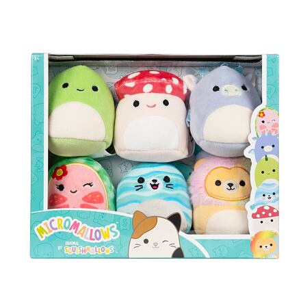SQUISHMALLOWS Micromallows 6Pack - Lev, Dinosaur, Kvajáva, Hříbek, Drak, Tuleň