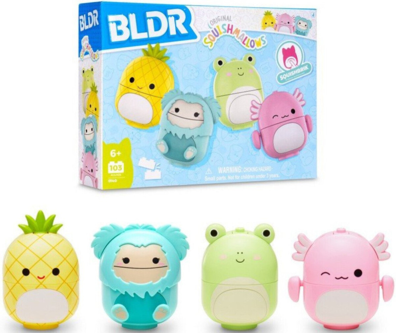 SQUISHMALLOWS Stavebnice BLDR - Sada 4 postaviček