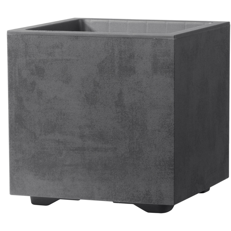 Deroma Květináč Millennium Cubo antracitový 25 x 25 x 25 cm