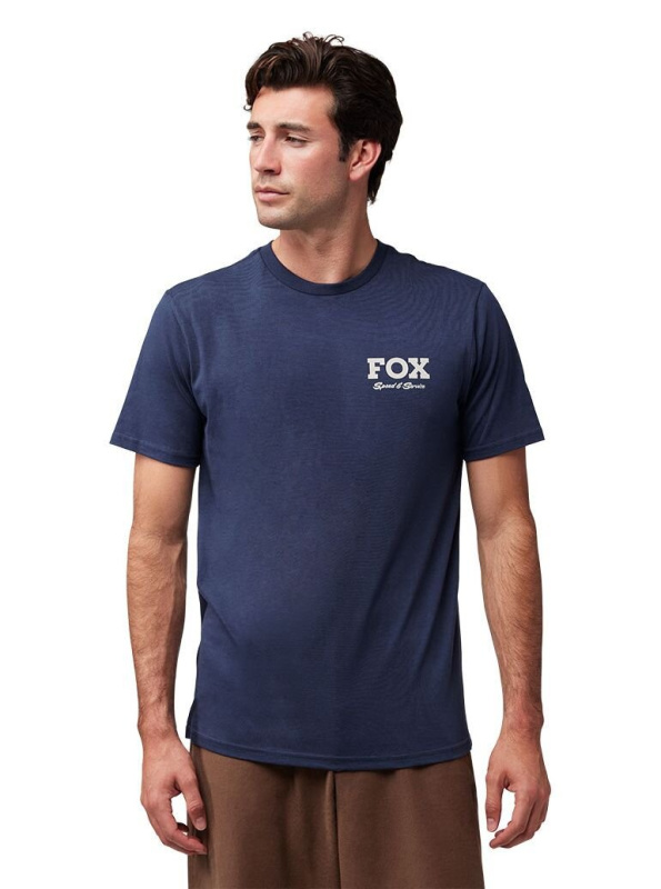 Fox pánské tričko Speed & Service Midnight | Modrá | Velikost M | 100% bavlna