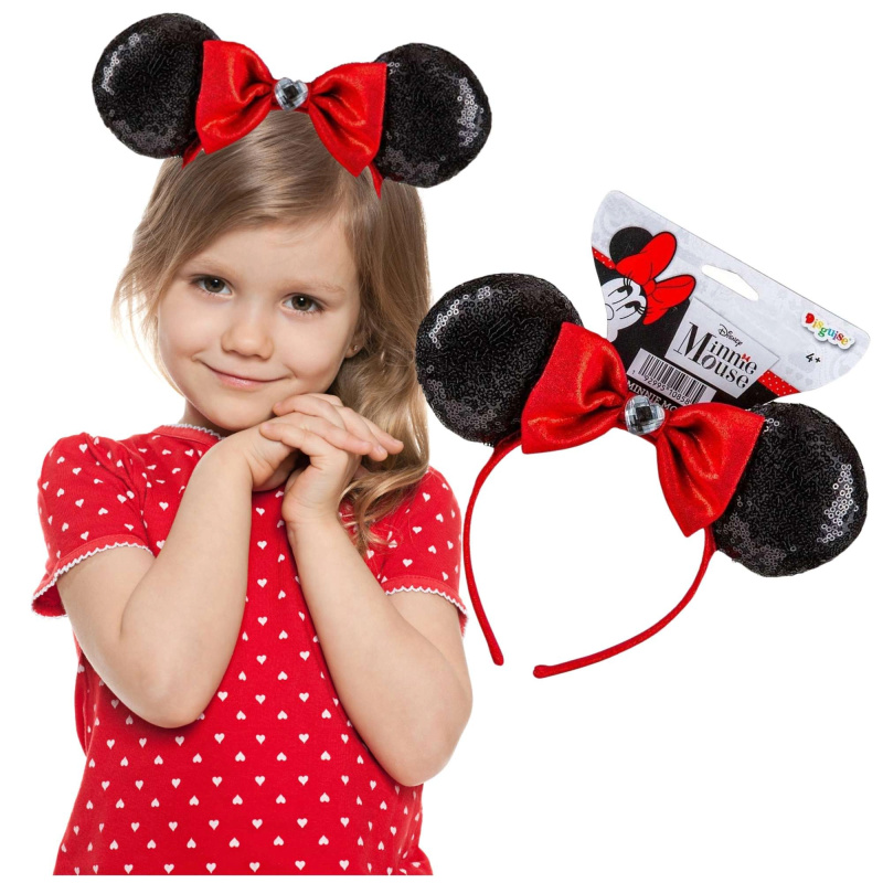 Disney Minnie Mouse čelenka s flitry a mašlí