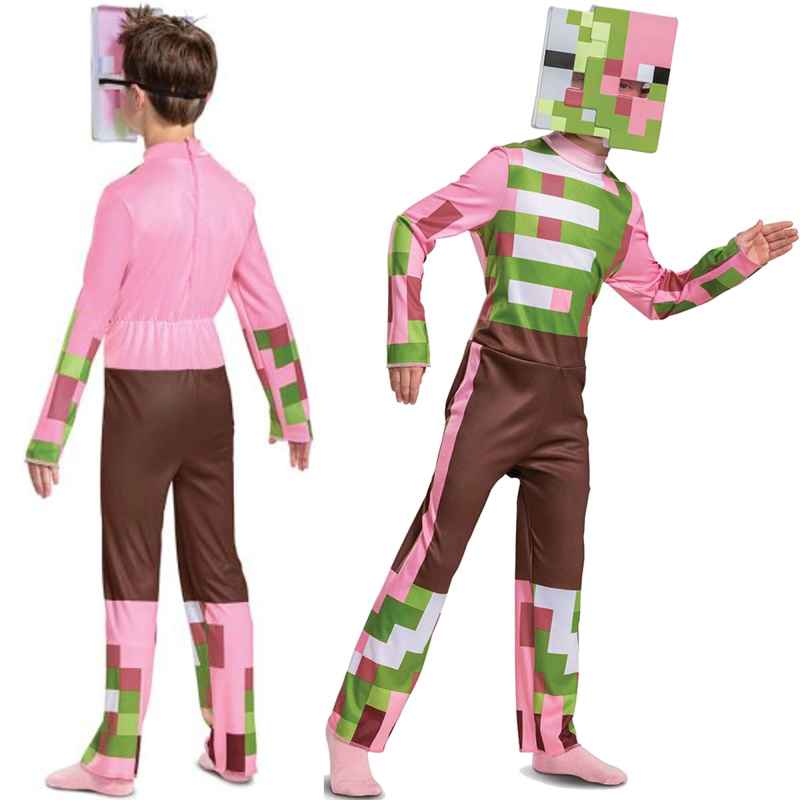 minecraft kostým zombie pigman pro děti 7–8 let (výška 127–136 cm)