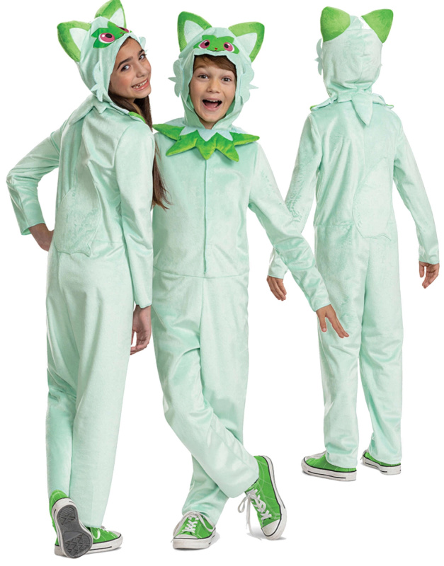 Dětský kostým POKEMON Sprigatito kigurumi 127–136 cm (7–8 let)