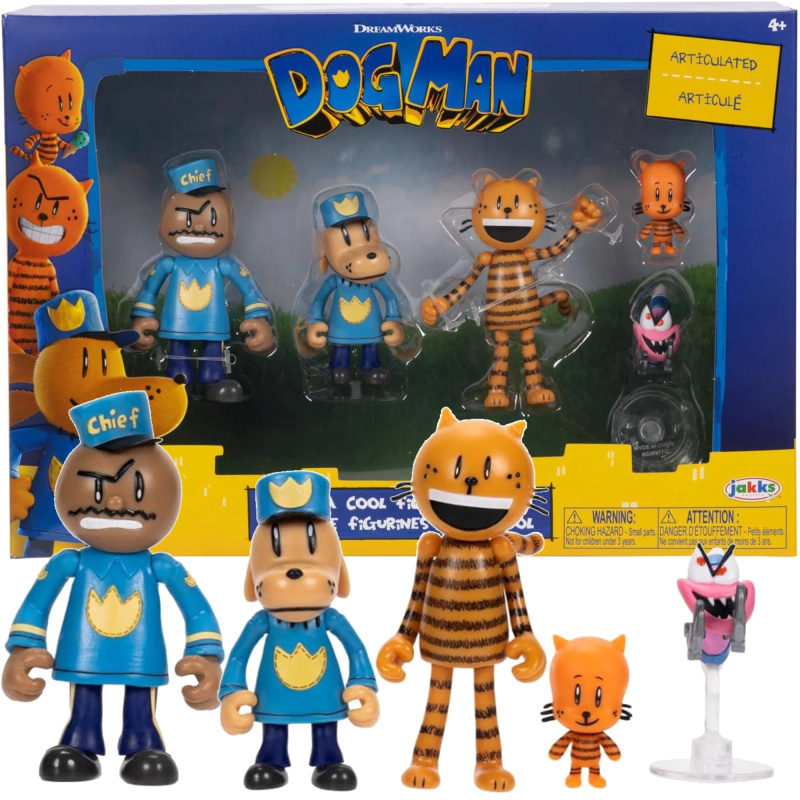 Sada figurek DOG MAN – 5 sběratelských postaviček 3–8 cm