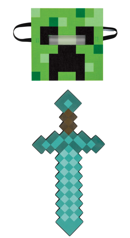 Minecraft sada maska a pěnový meč Creeper