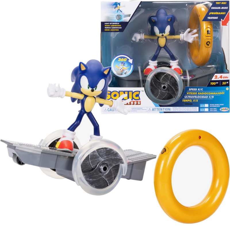 Sada JAKKS SONIC THE HEDGEHOG – figurka na dálkově ovládaném vozidle s prstencem