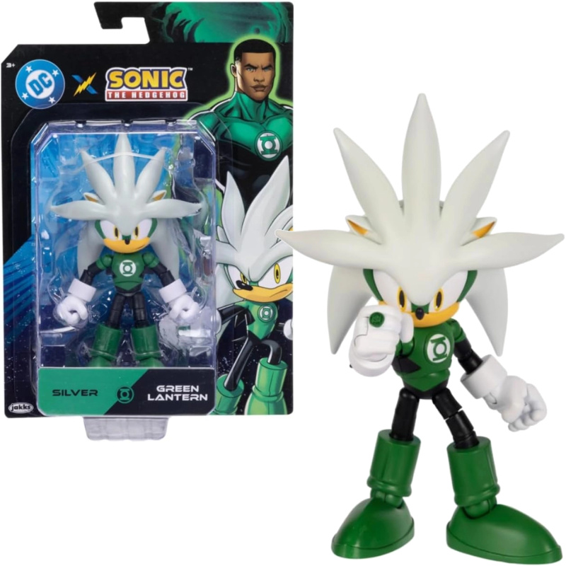 Figurka Sonic the Hedgehog Silver jako Green Lantern, 14 cm