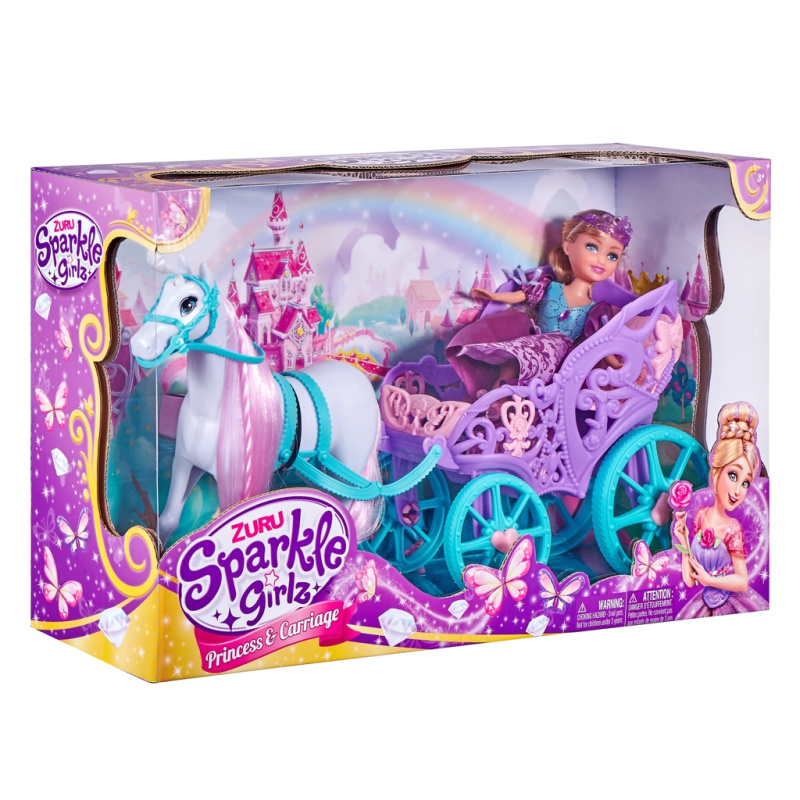 Alltoys Princezna Sparkle Girlz s koněm a kočárem