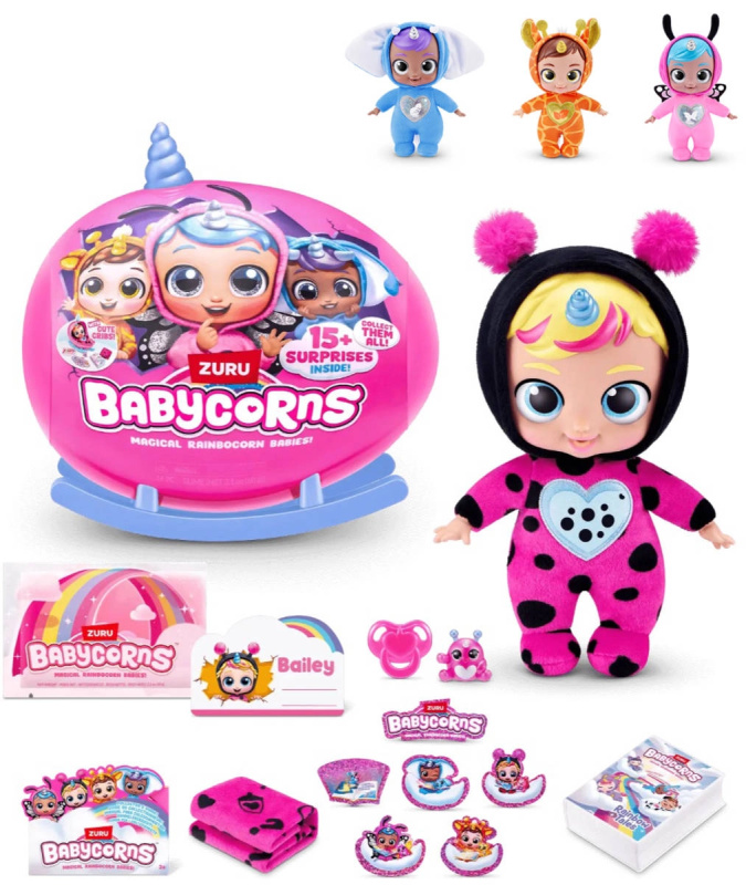 ZURU Rainbocorns Babycorns série 1 miminko s doplňky (15+ překvapení) - 1 kus
