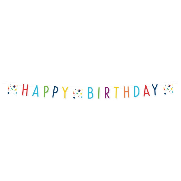 Partyzávěs Confetti Birthday 180 x 13,8 cm