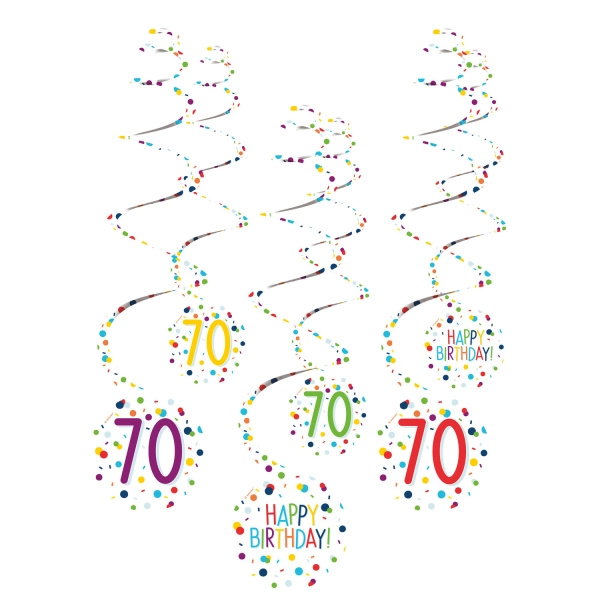 Confetti Birthday dekorativní spirály 70–61 cm - 1 kus