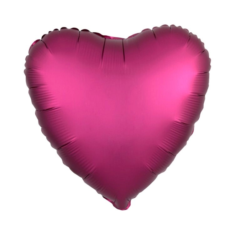 Fóliový balónek srdce vínové matné 43 cm