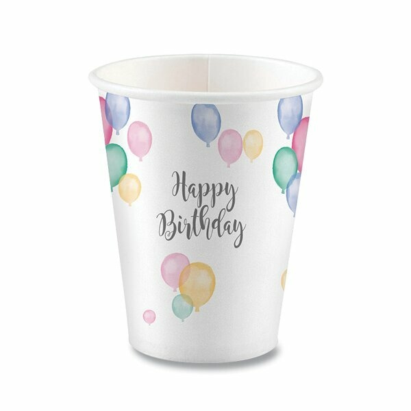 Papírové kelímky Happy Birthday objem 0,25 l, 8 ks AMSCAN