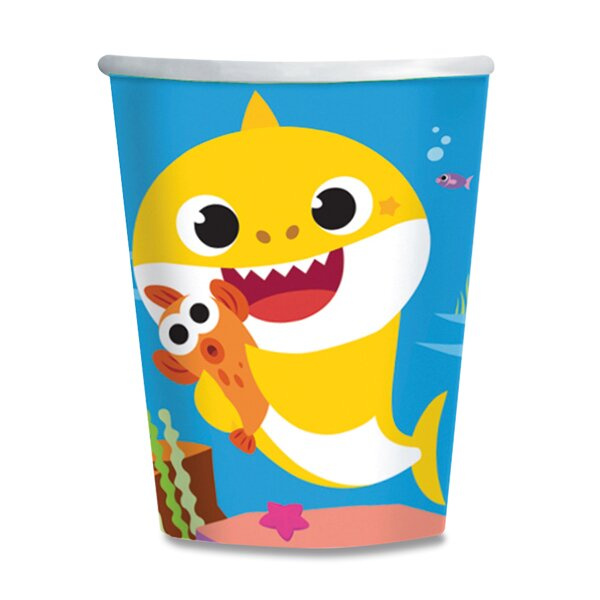 Papírové kelímky Baby Shark objem 0,25l, 8ks AMSCAN