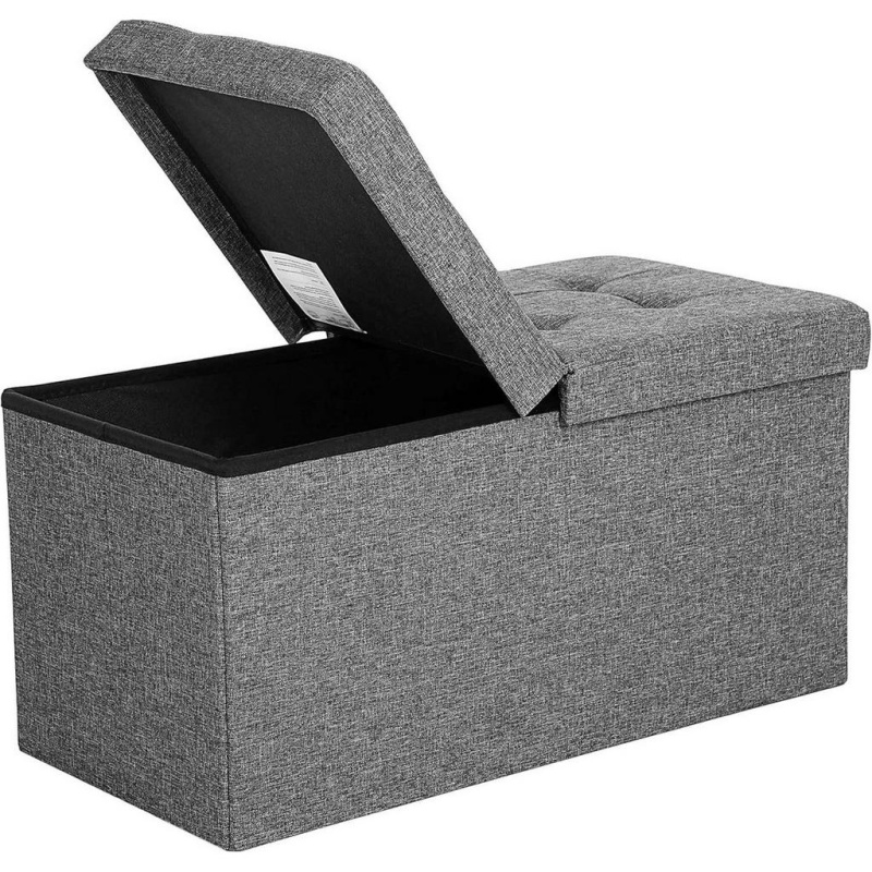 SEDACÍ BOX, textil, kompozitní dřevo, 76/38/38 cm