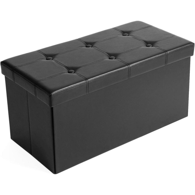 SEDACÍ BOX, kompozitní dřevo, kůže, 76/38/38 cm