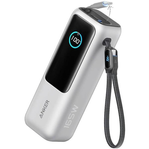 Anker Powerbanka 25000mAh, 165W s kabelem USB-C Stříbrná