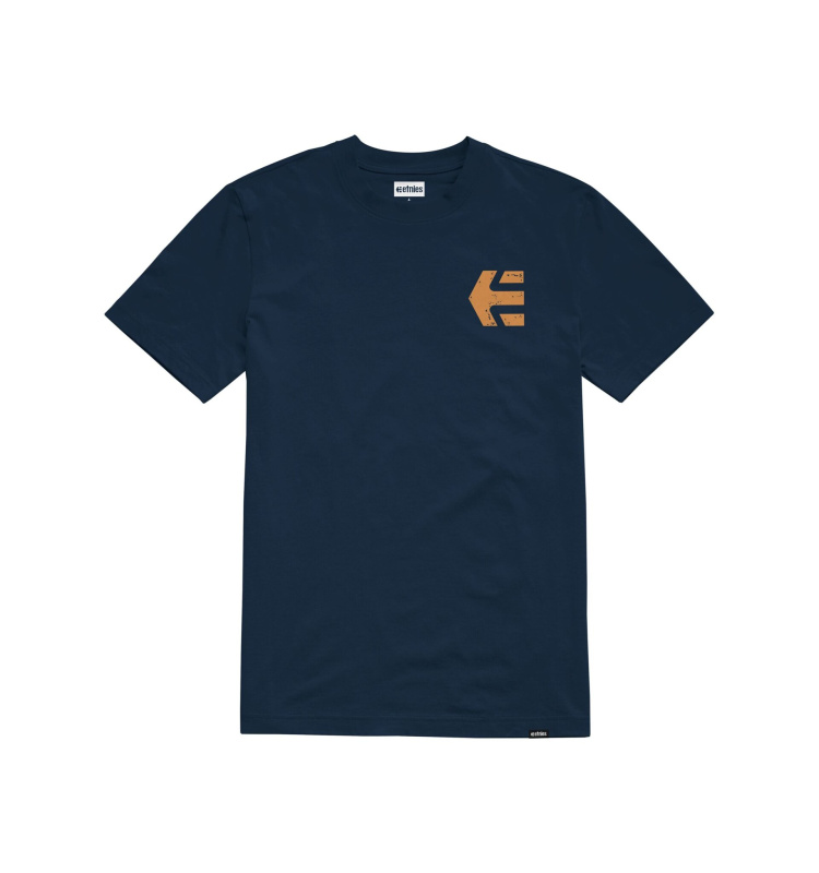 Etnies pánské tričko Skate Co Navy/Orange | Modrá | Velikost XL