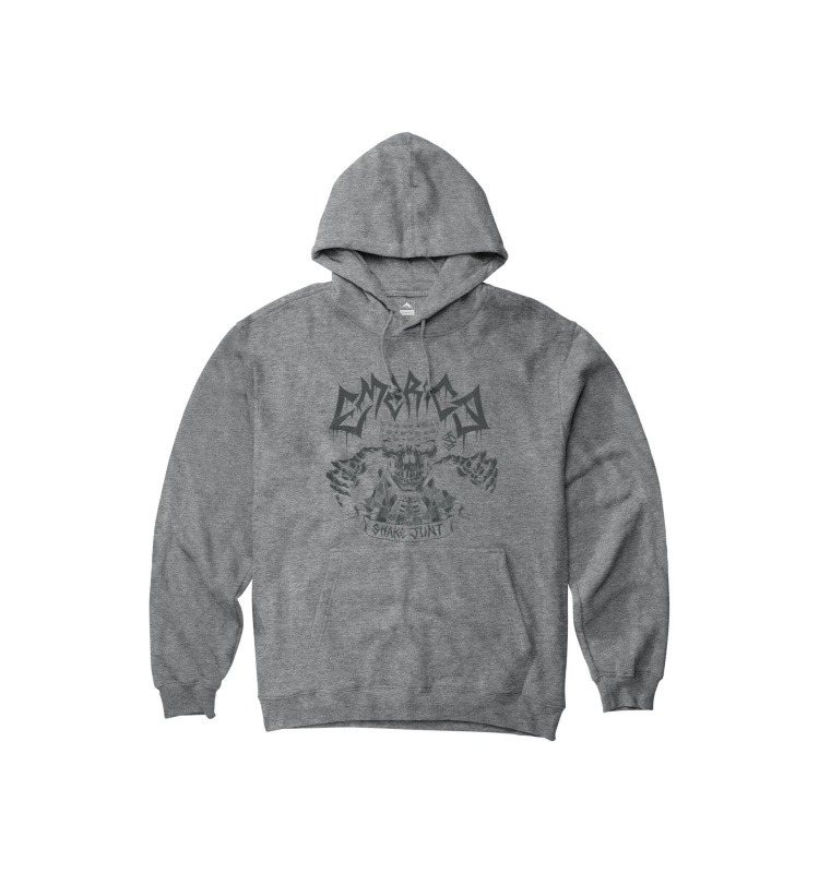 Emerica pánská mikina Shake Junt Skull Hoodie Grey/Heather | Šedá | Velikost M