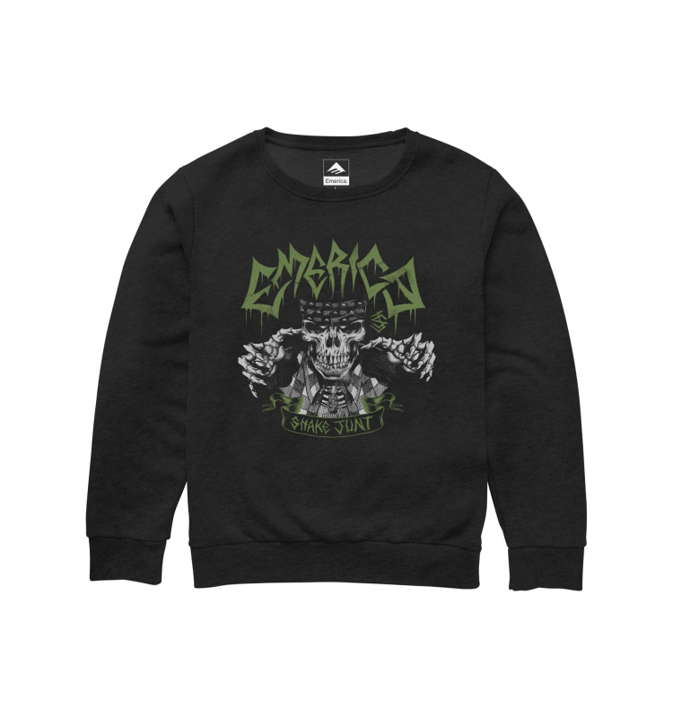 Emerica pánská mikina Shake Junt Skull Crewneck Black | Černá | Velikost M