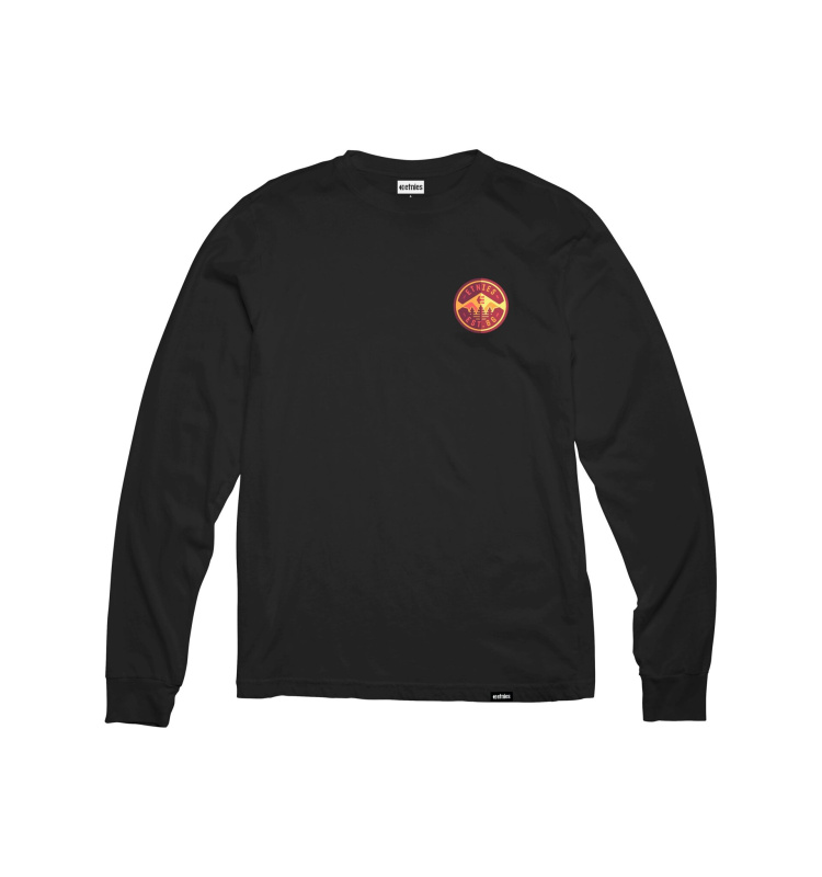 Etnies pánské tričko 3 Pines L/S Black | Černá | Velikost XL | 100% bavlna
