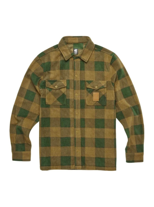 Etnies pánská košile Woodsman Fleece Olive/Tan | Zelená | Velikost XL