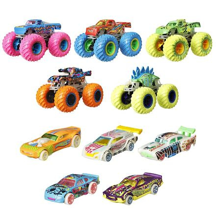 Mattel Hot Weels Monster Trucks svítící ve tmě angličák & truck