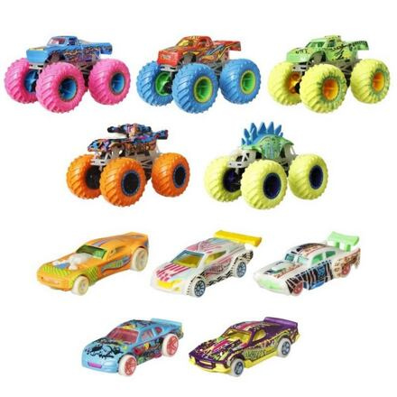 Mattel Hot Weels Monster Trucks svítící ve tmě angličák & truck