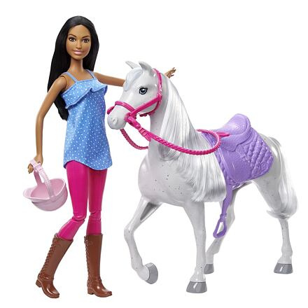 Mattel Barbie Panenka na vyjížďce s koněm