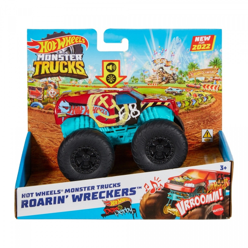 Mattel Hot Wheels Mattel Monster Trucks Svítící a rámusící vrak DEMO DERBY HDX66